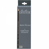 Набор карандашей чернографитных Cretacolor `Artist Studio Line` 6 шт (твердости 2хB, 2xHB, 2хF)